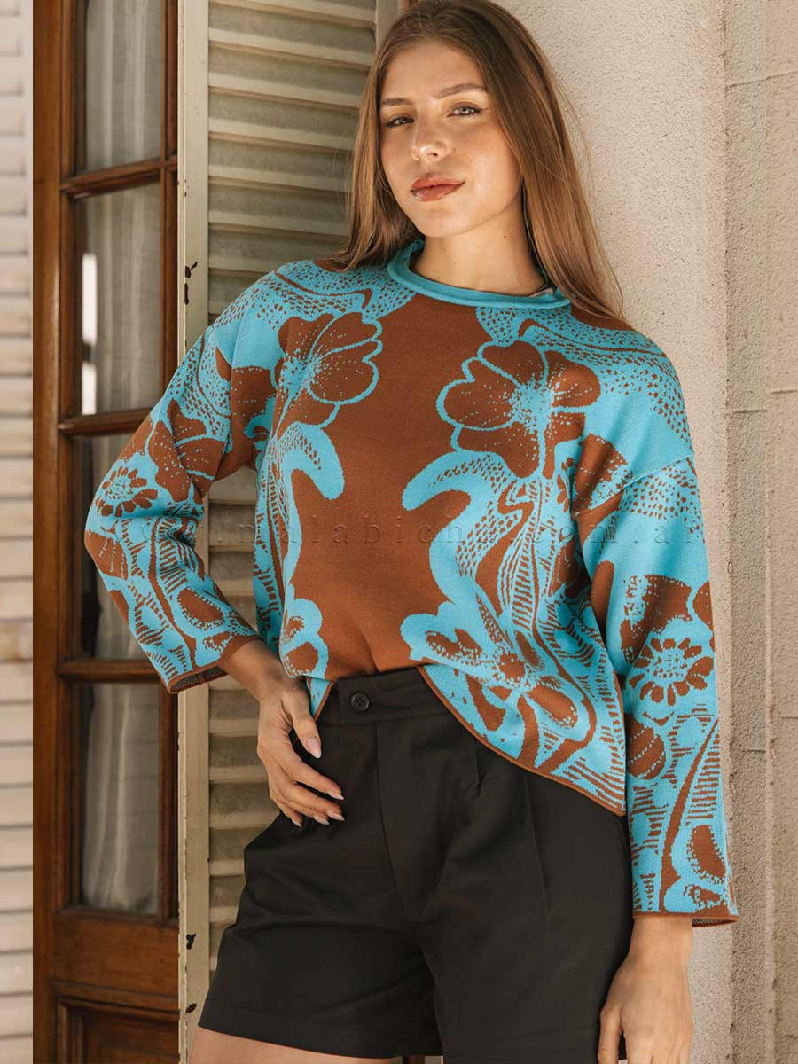 SWEATER AZTECA DOBLE TEJIDO...